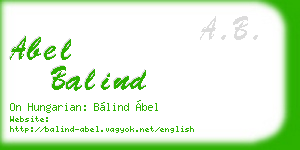 abel balind business card